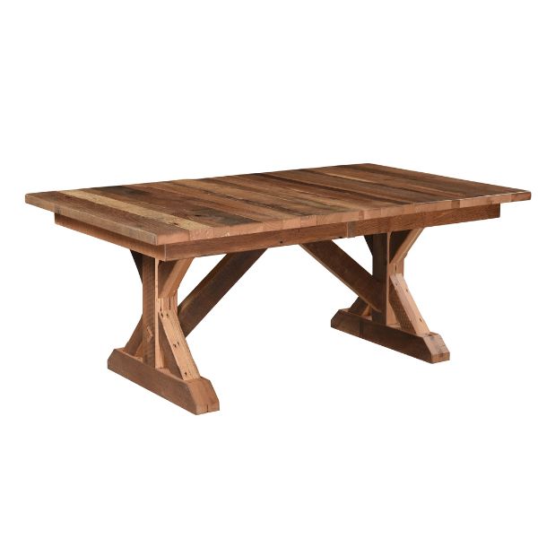 wooden trellis table Stretford Trestle Extension Table