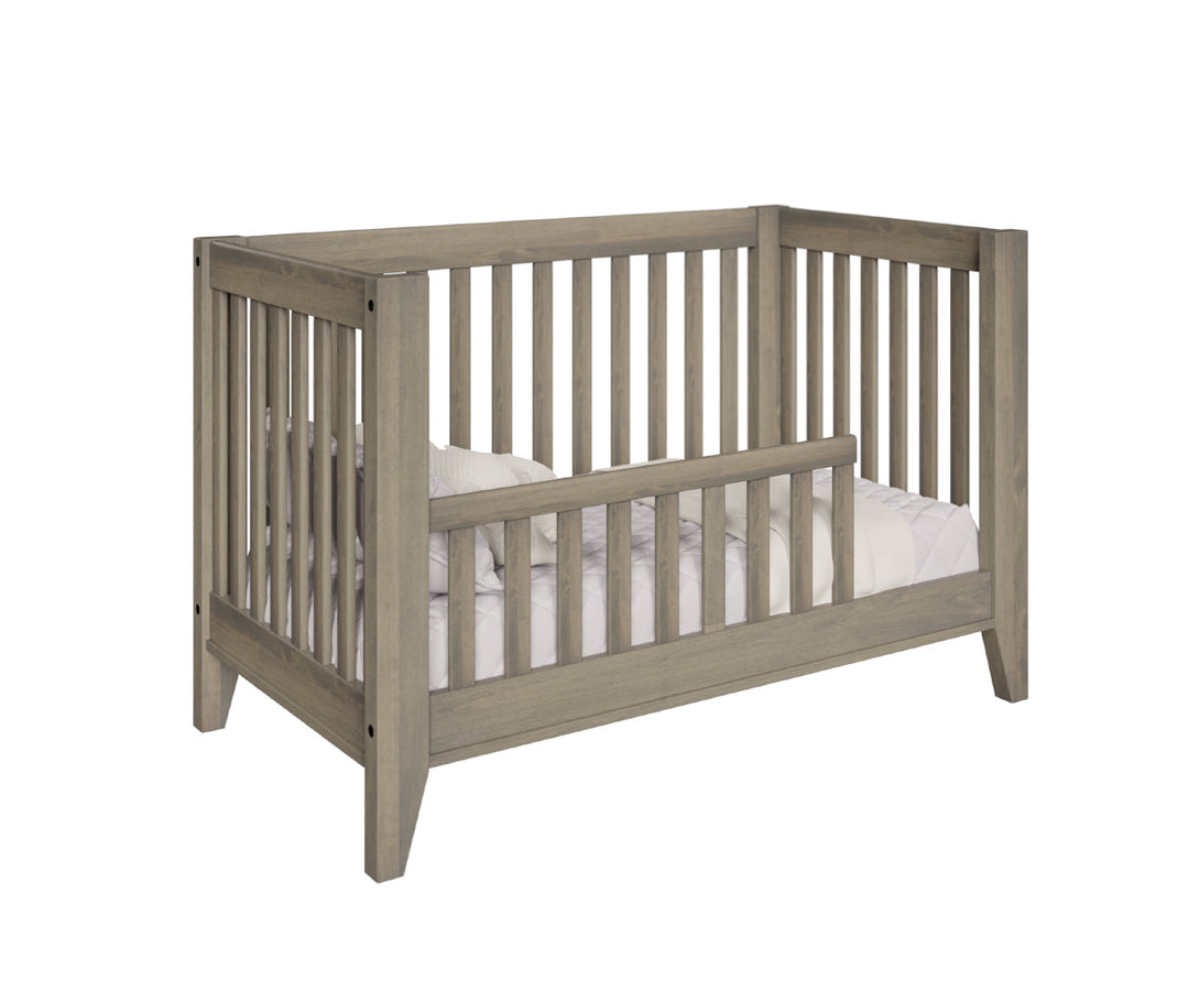 Newport Crib Three Quarter Rail Brown Maple