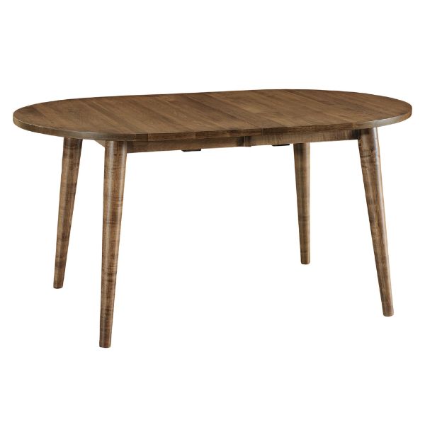 Wooden dining table on a white background