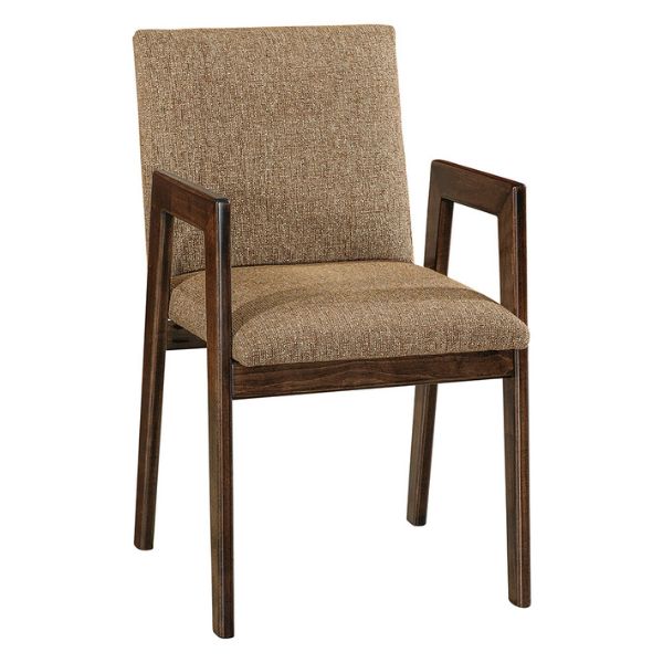 brown chair with dark wood
