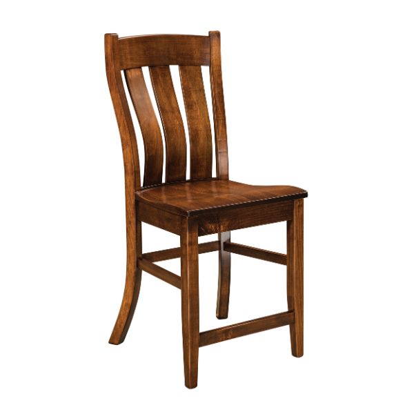 A Chesterton dining chair with a wooden seat and backrest, featuring a natural wood finish.