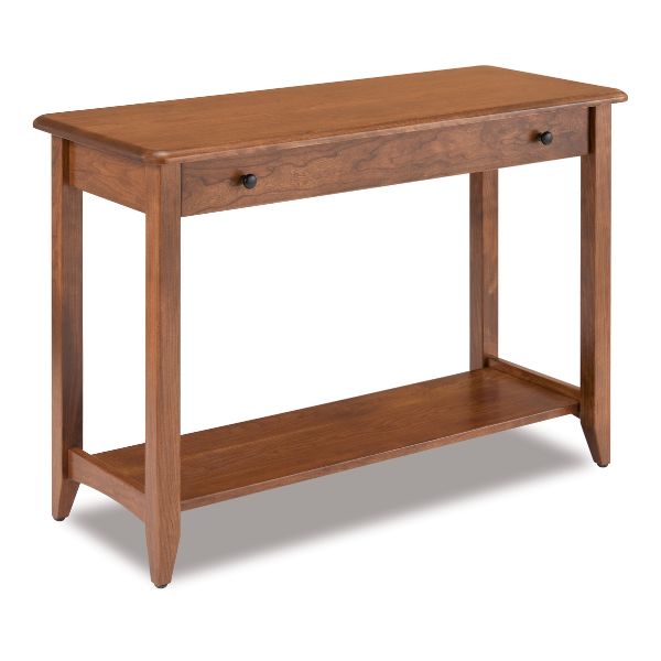 long table wooden and brown with black knobs