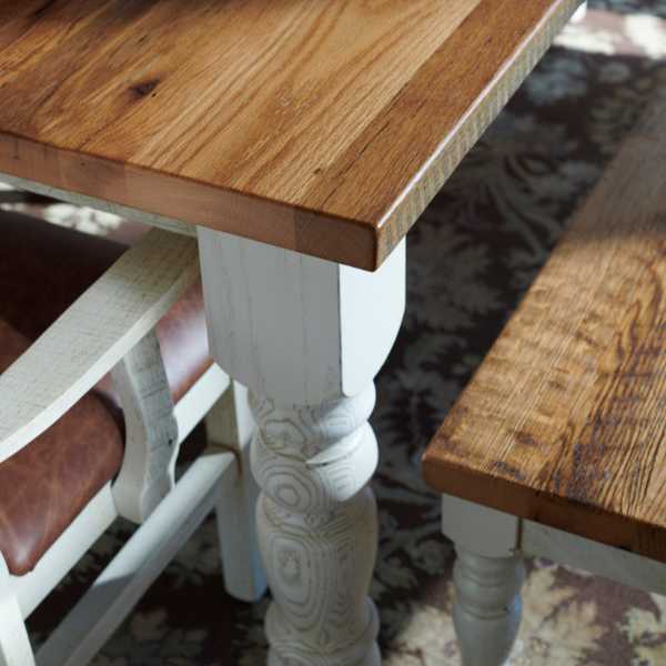 the corner of the dining room table