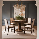 Liam solid wood single pedestal dining table photo