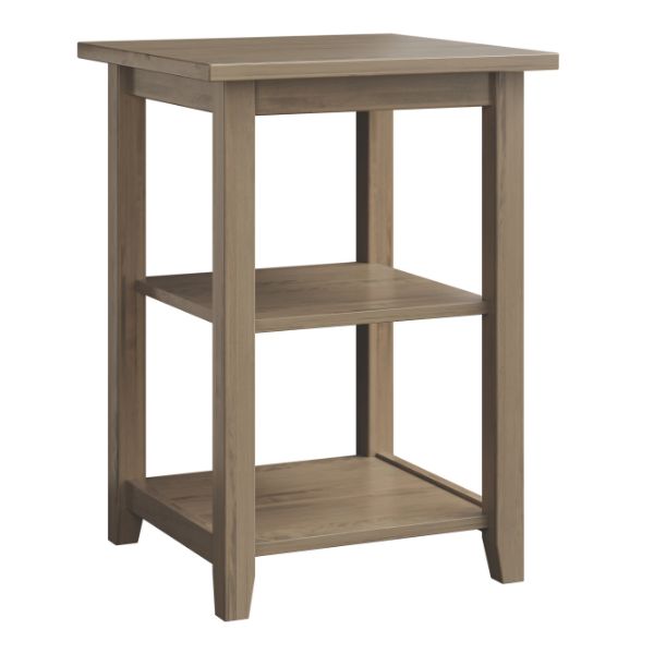 A standard printer stand made of solid hardwood, pictured in Brown Maple with Sandstone stain finish.