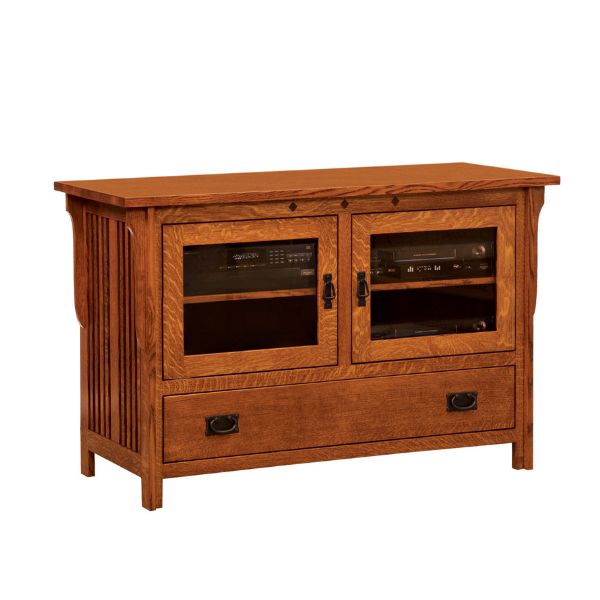 front of tv stand