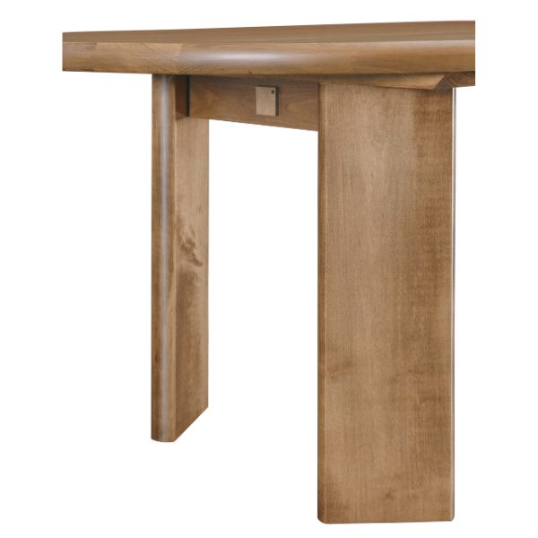 Wooden console table on a white background