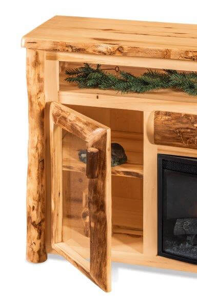 opening the cabinet fireplace