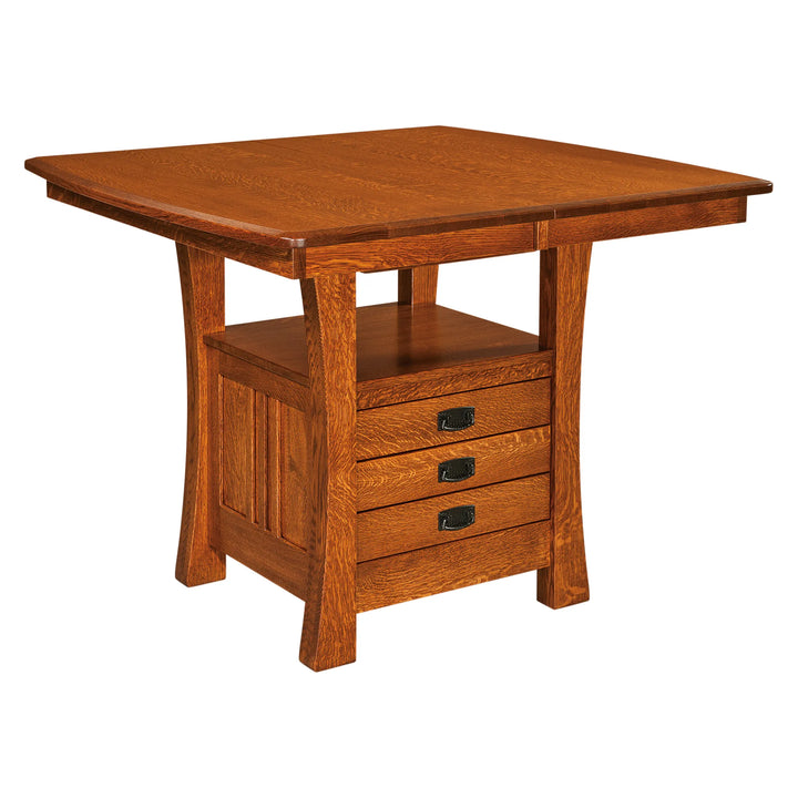 Arts and Crafts Cabinet Pub Extension Table