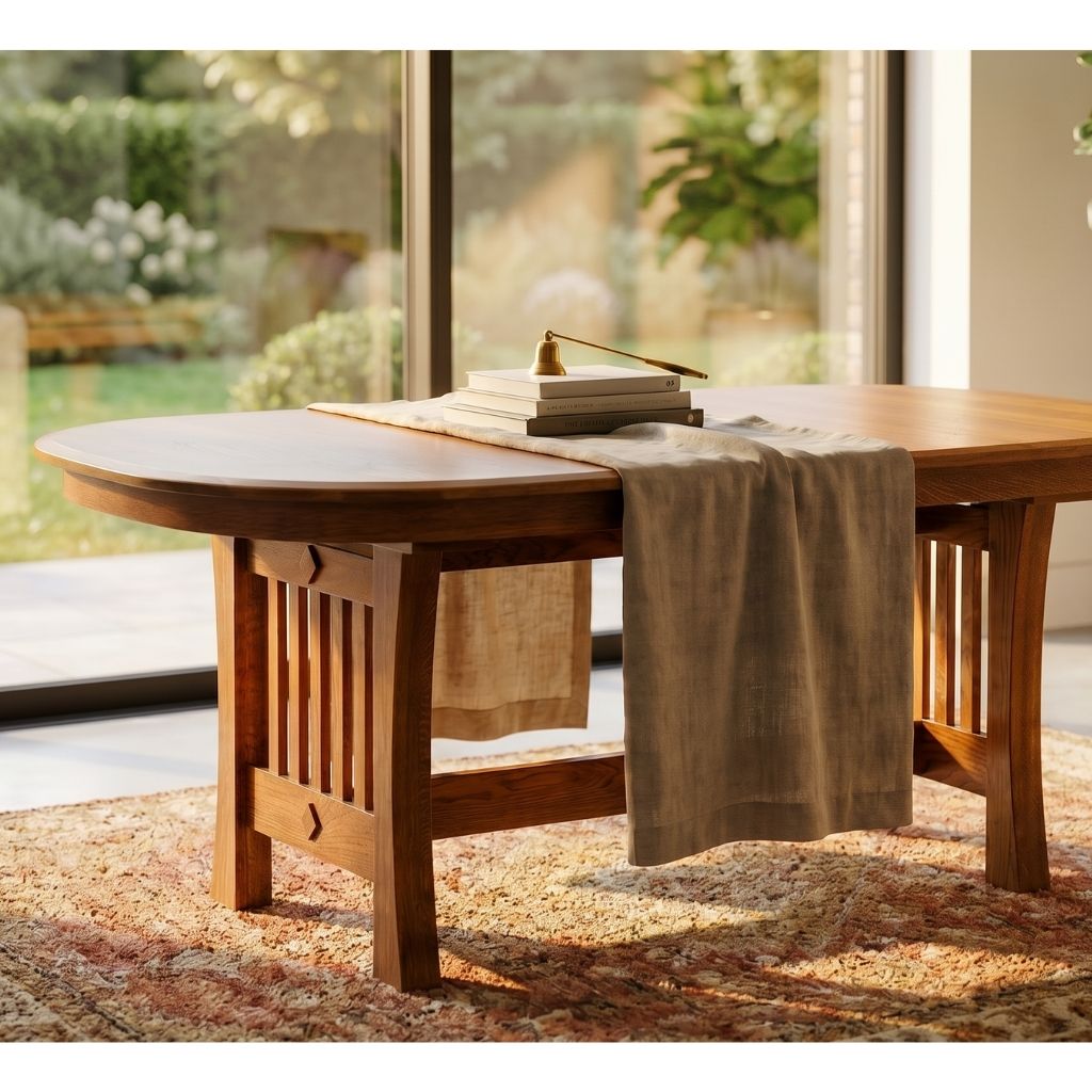 Arts and Crafts Trestle Extension Table