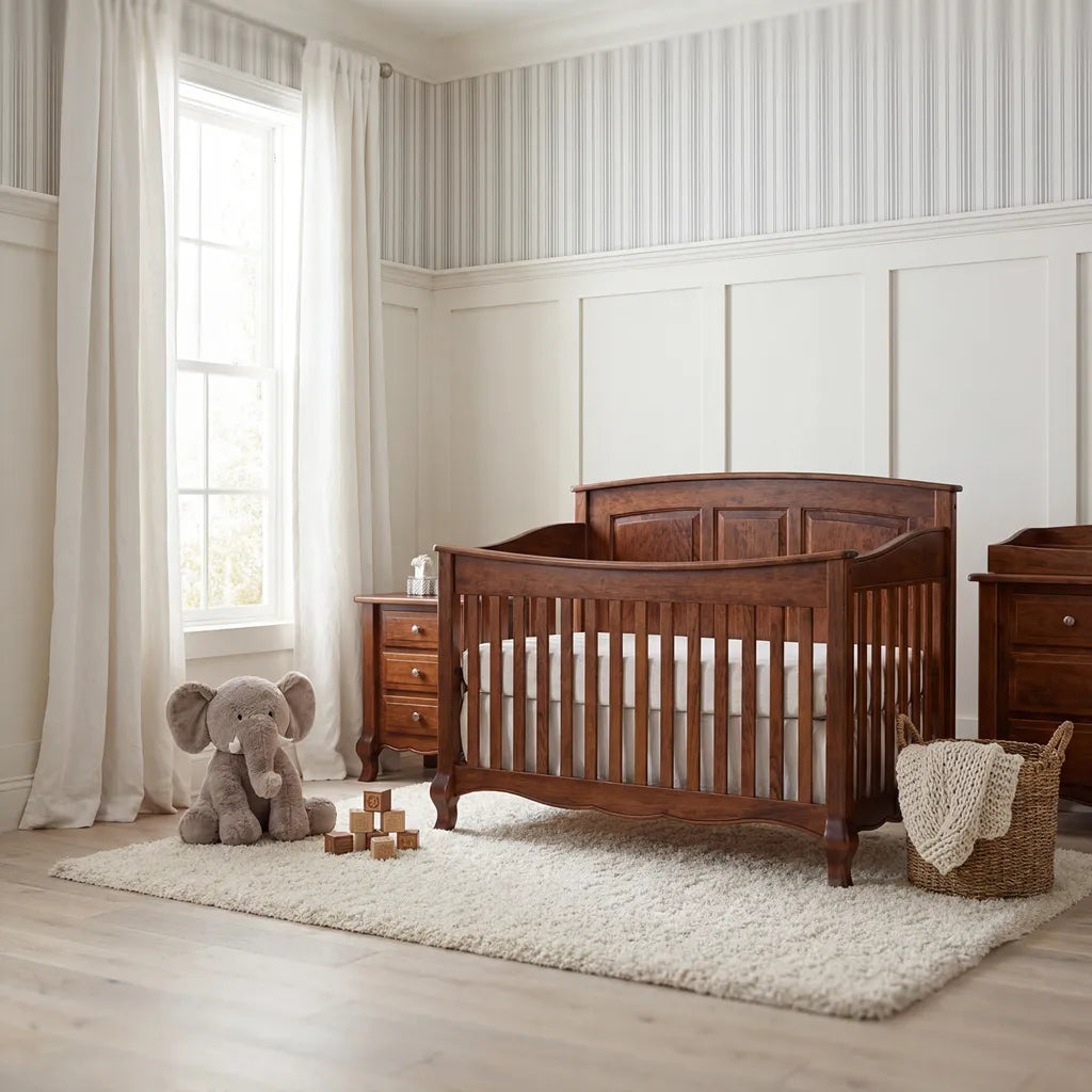 Amish French Country Panel Baby Crib