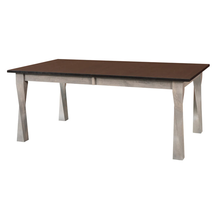 Lexington Amish Contemporary Dining table with brown top and light gray legs on a white background