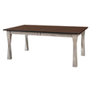 Lexington Amish Contemporary Dining table with brown top and light gray legs on a white background