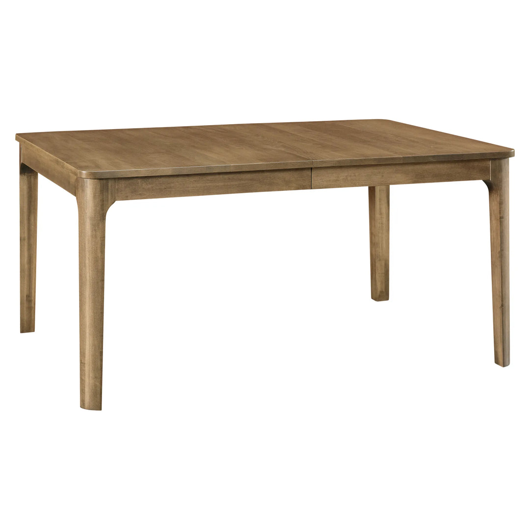 Amish brown maple solid wood dining leg table 