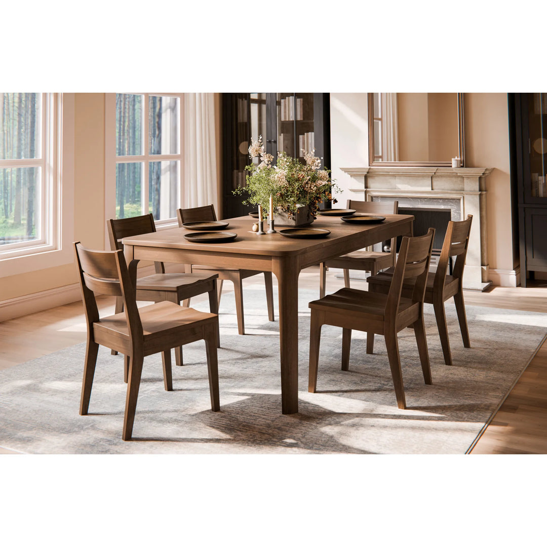 Amish Made Newark Leg dining set with chairs lifestyle setting