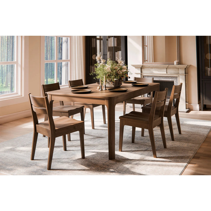 Amish Made Newark Leg dining set with chairs lifestyle setting