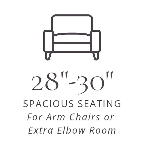 Image showing a chair with 28-30" of seating capacity for dining seating guide.