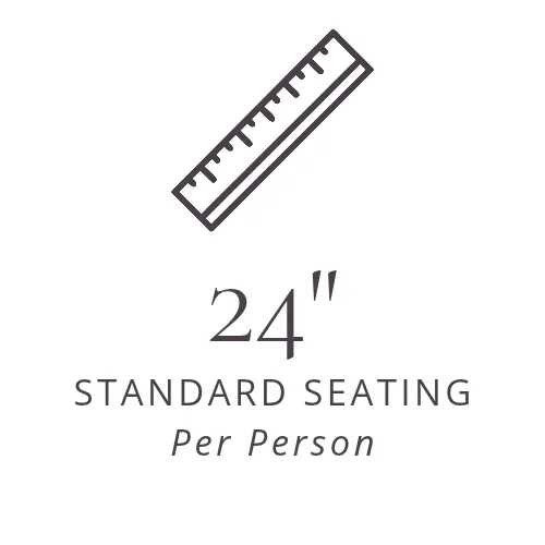 Image showing a ruler with 24" of seating capacity for dining seating guide.