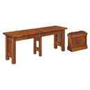 Amish solid wood quarter sawn white oak expandable mission dining bench