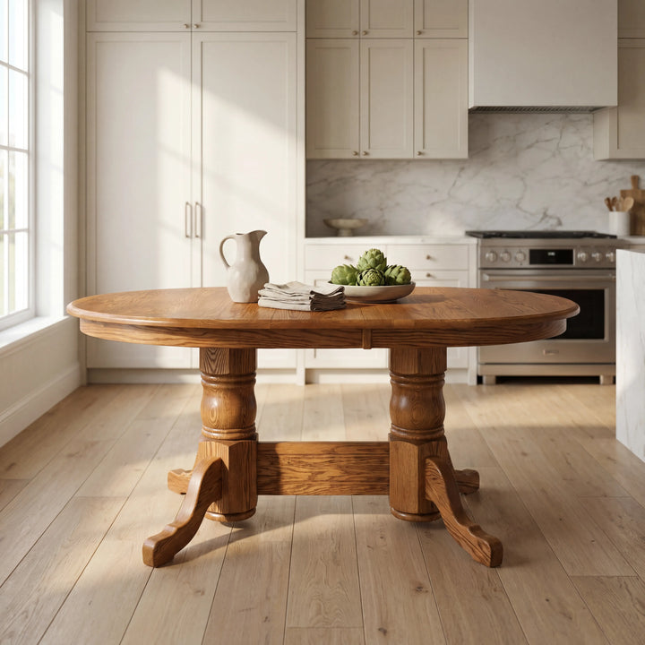 Traditional Double Pedestal Extension Table