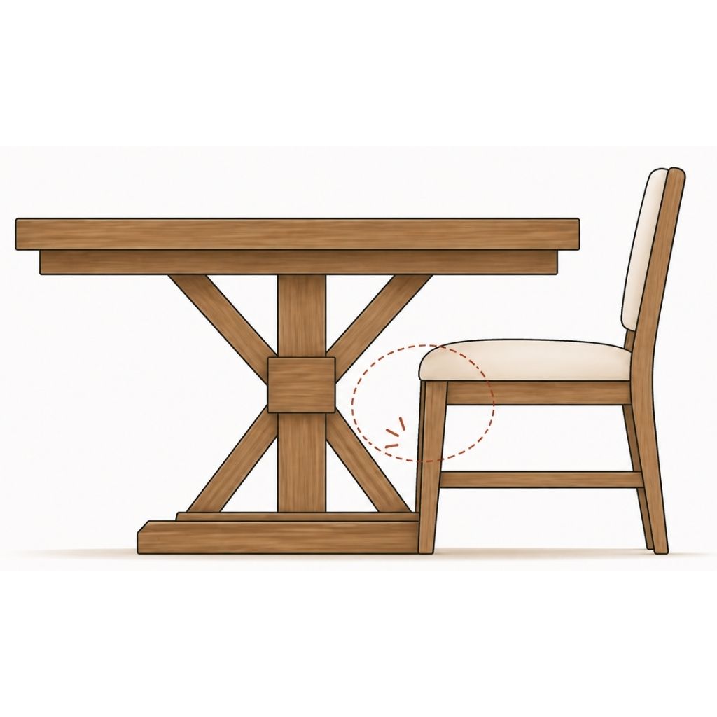 wooden trellis table Audrey Trestle Table