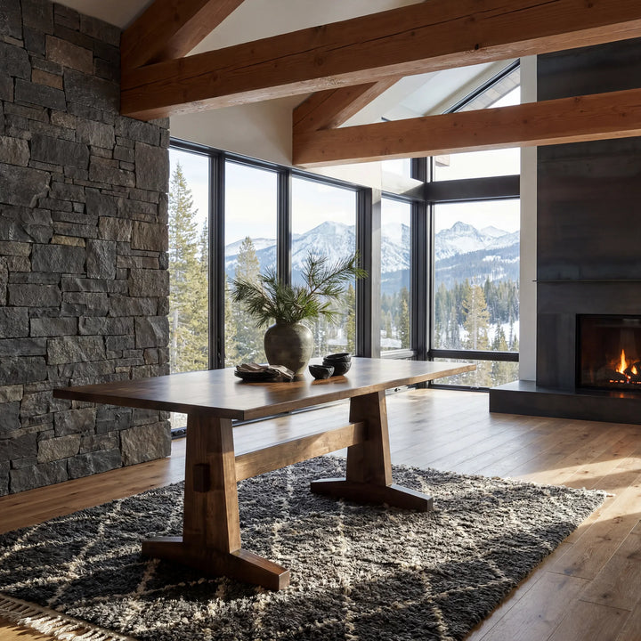 Yellowstone Solid Top Amish Trestle Table