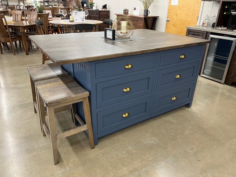 Blue Kitchen Island