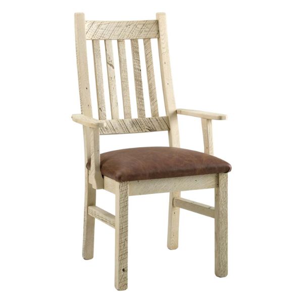Wooden chair with a brown cushion on a white background