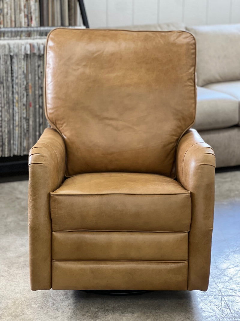 Leather Swivel Glider