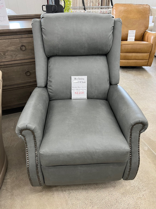 Reclining Grey Swivel Chair