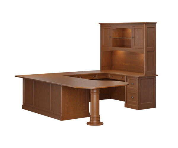 Covington U-Shaped Desk with Hutch Topper 72"
