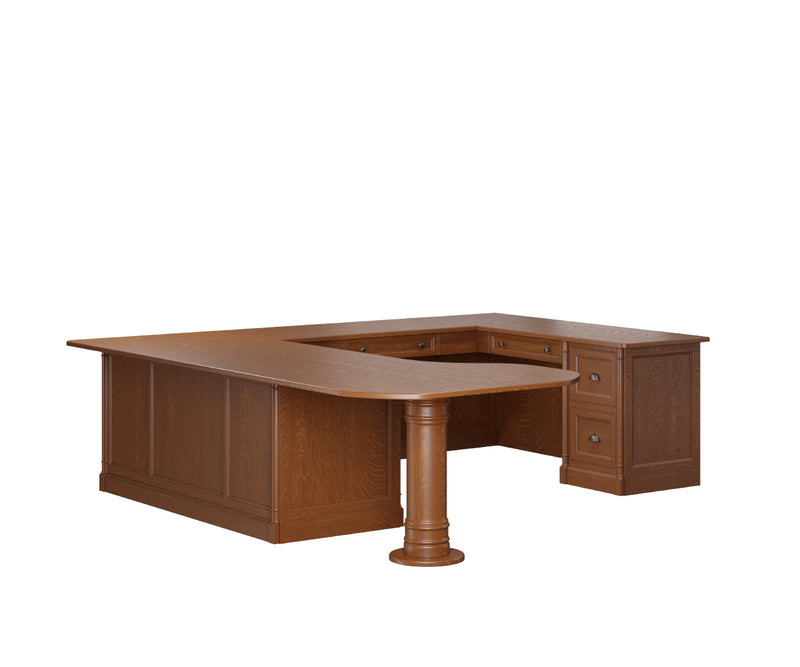 Covington U-Shaped Desk with Hutch Topper 72"