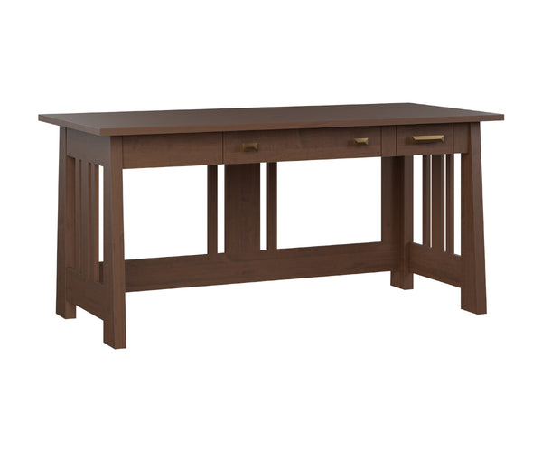 Freemont Mission Open Desk and Return Table with Hutch