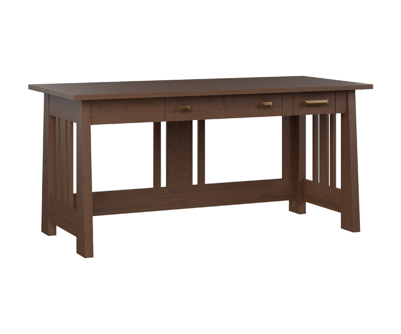 Freemont Mission Open Desk and Return Table with Hutch