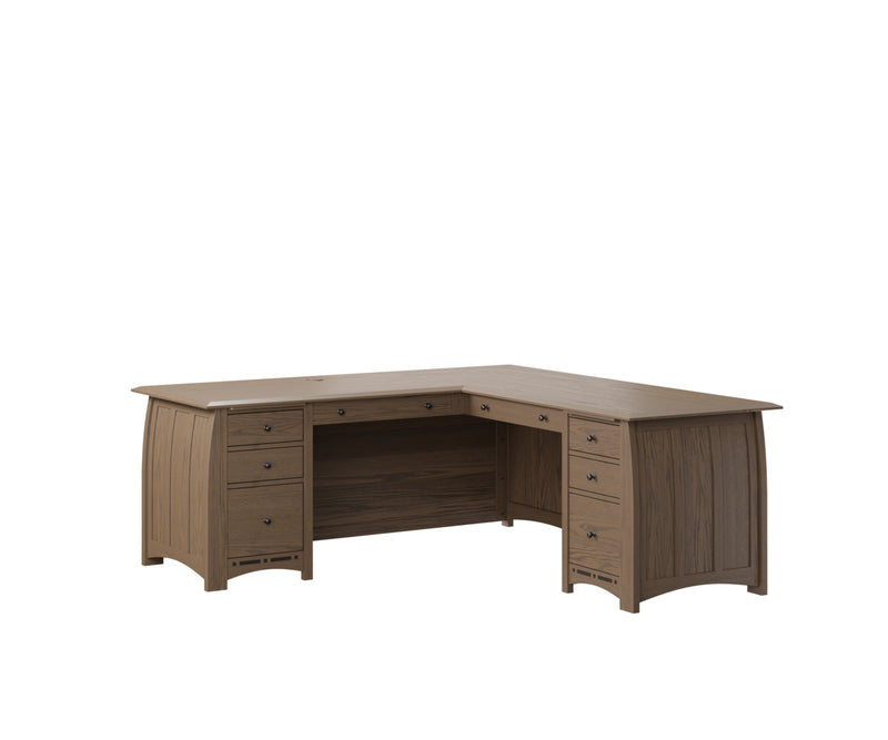Boulder Creek L Shape Desk With Hutch