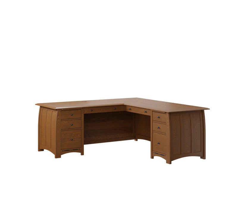Boulder Creek L Shape Desk With Hutch