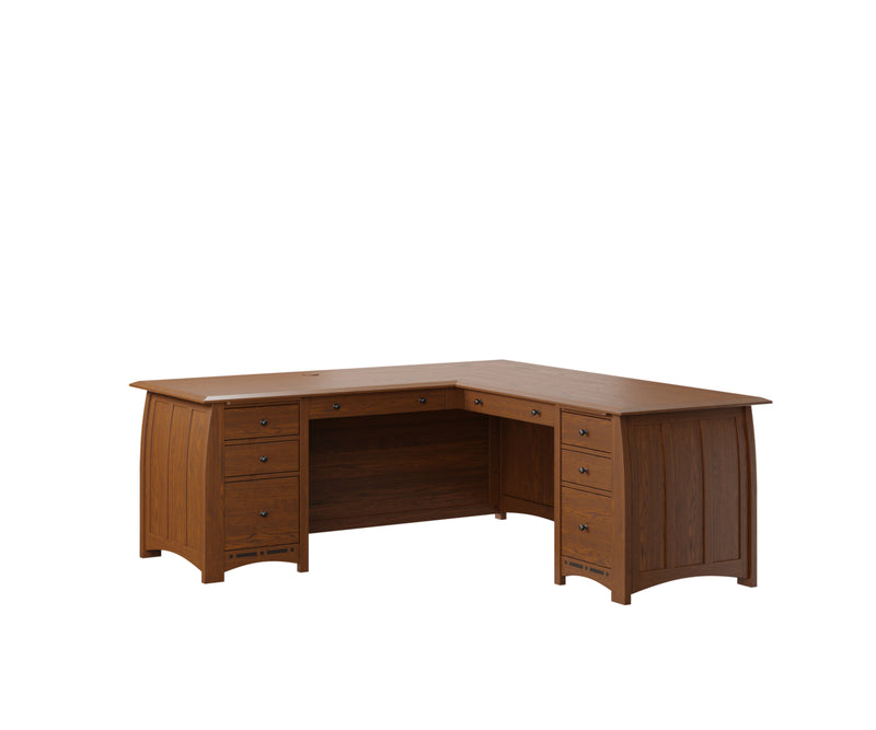Boulder Creek L Shape Desk With Hutch