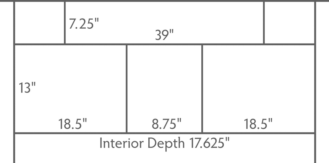 Dimensions sheet for various pieces