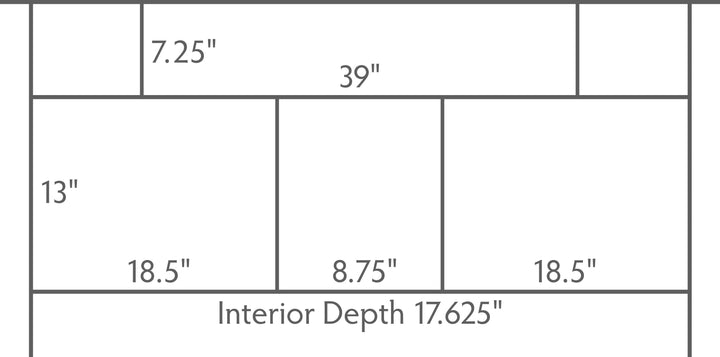 Dimensions sheet for various pieces