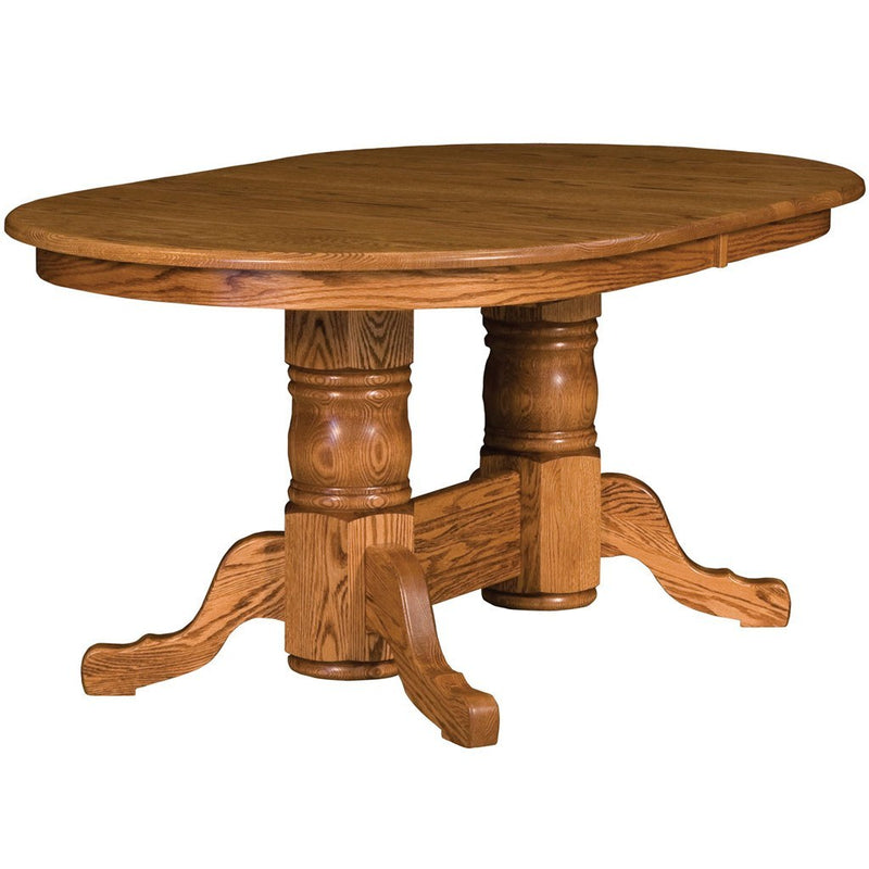 Traditional Double Pedestal Extension Table - Amish Tables
 - 1