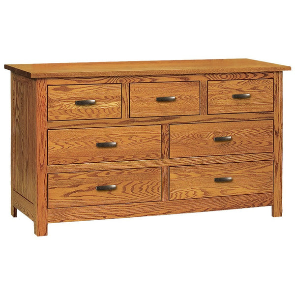 Flush Mission 7 Drawer Dresser - Amish Tables
 - 1