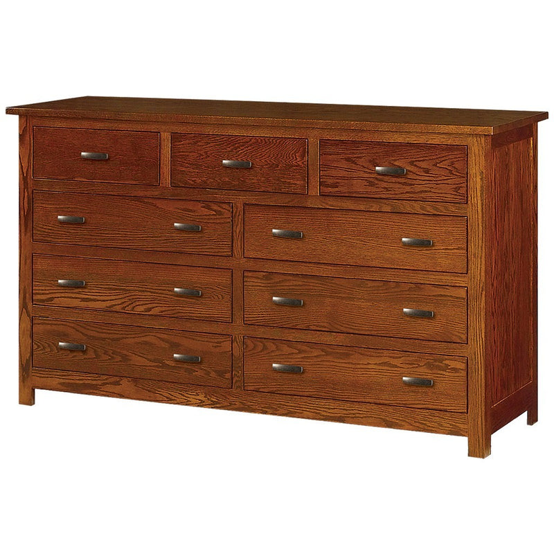 Flush Mission 9 Drawer Dresser - Amish Tables
 - 3