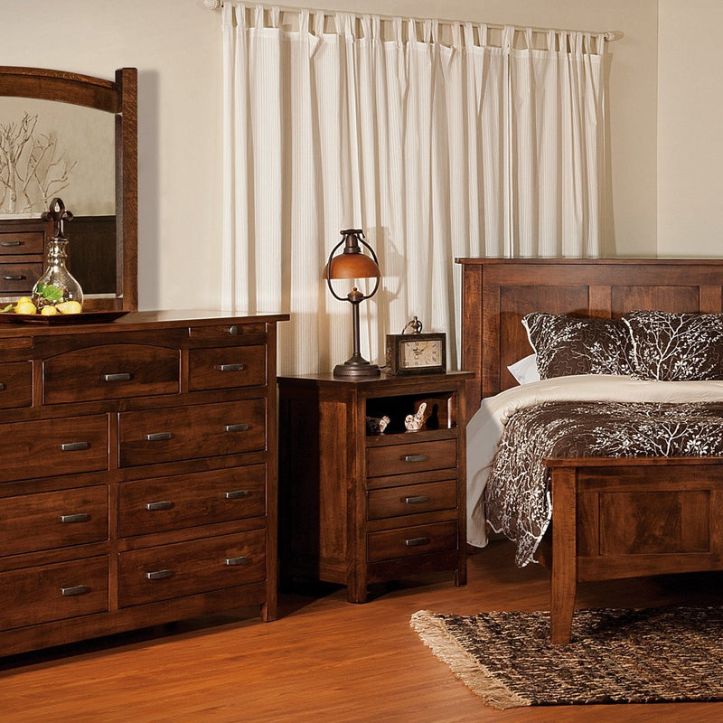 Solid Wood Flush Mission 9 Drawer Dresser - Amish Tables