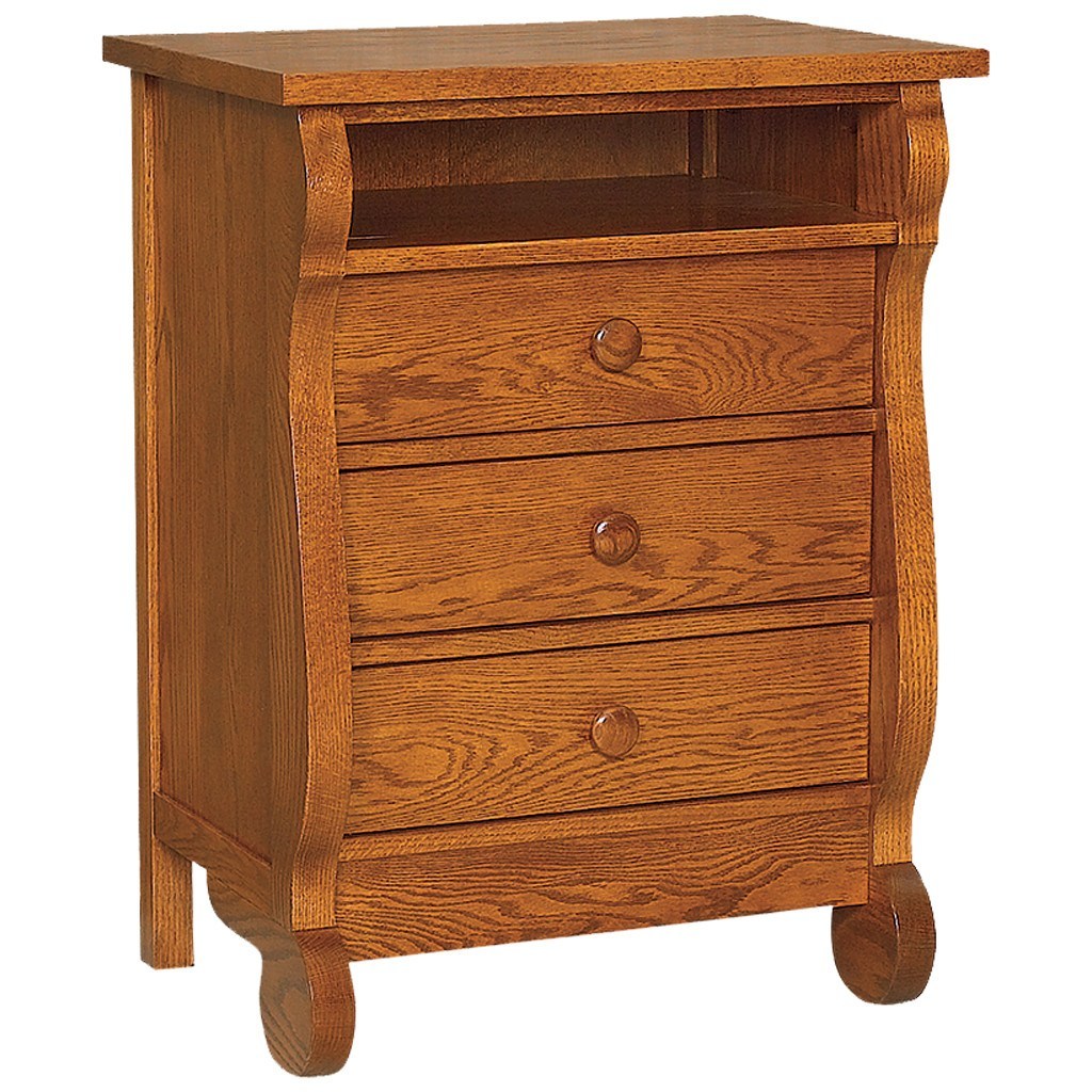 Old Classic Sleigh Nightstand - Amish Tables
 - 5